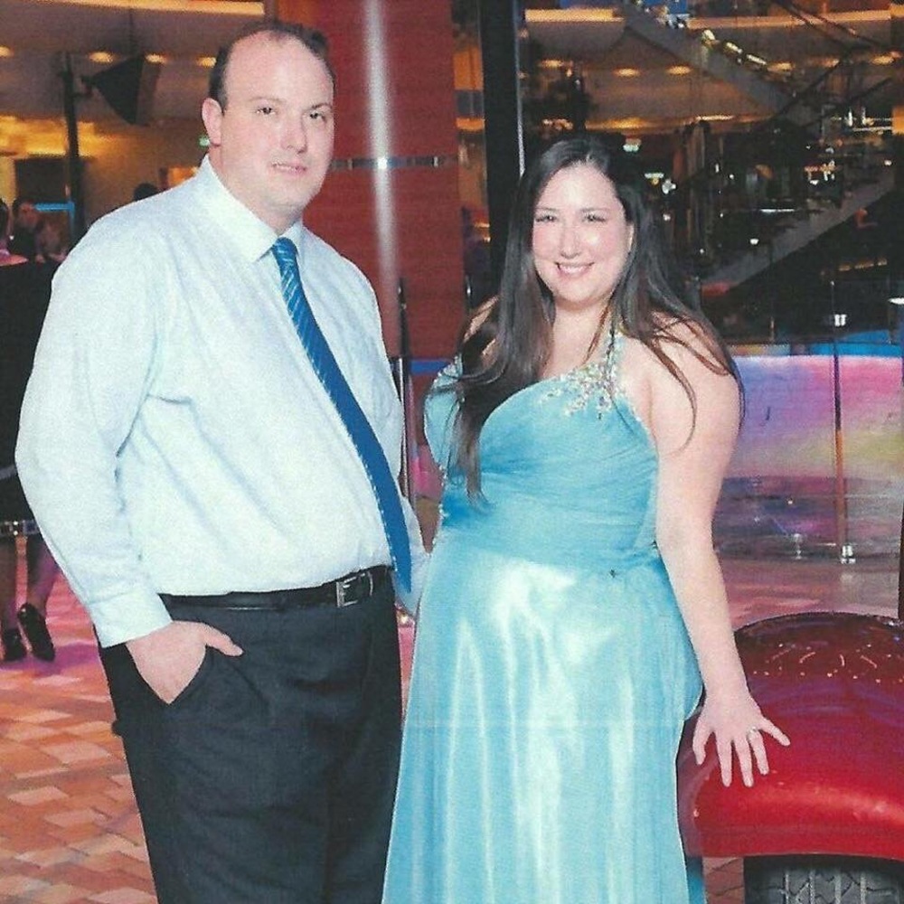 Ice Blue Halter Gown with Train